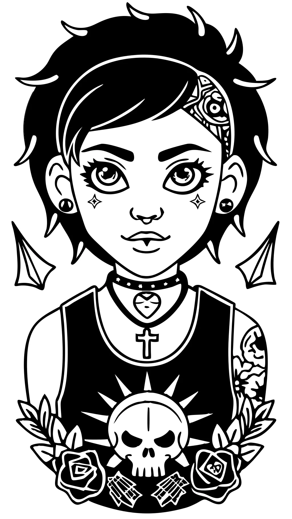 coloring pages emo